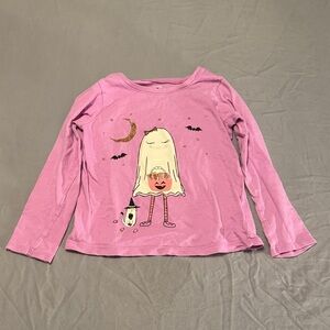 GAP Pink Long Sleeve Tee with Ghost Design - Size 5 years